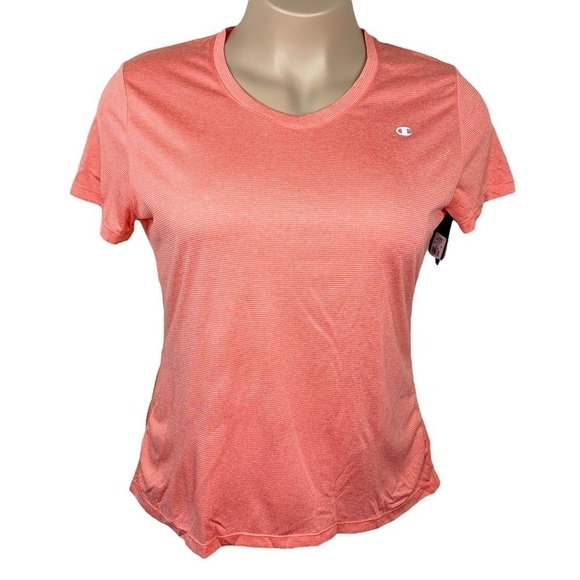 NEW Champion Womens Large Orange Short Sleeve Tee T Shirt Athletic Activewear - Picture 1 of 11